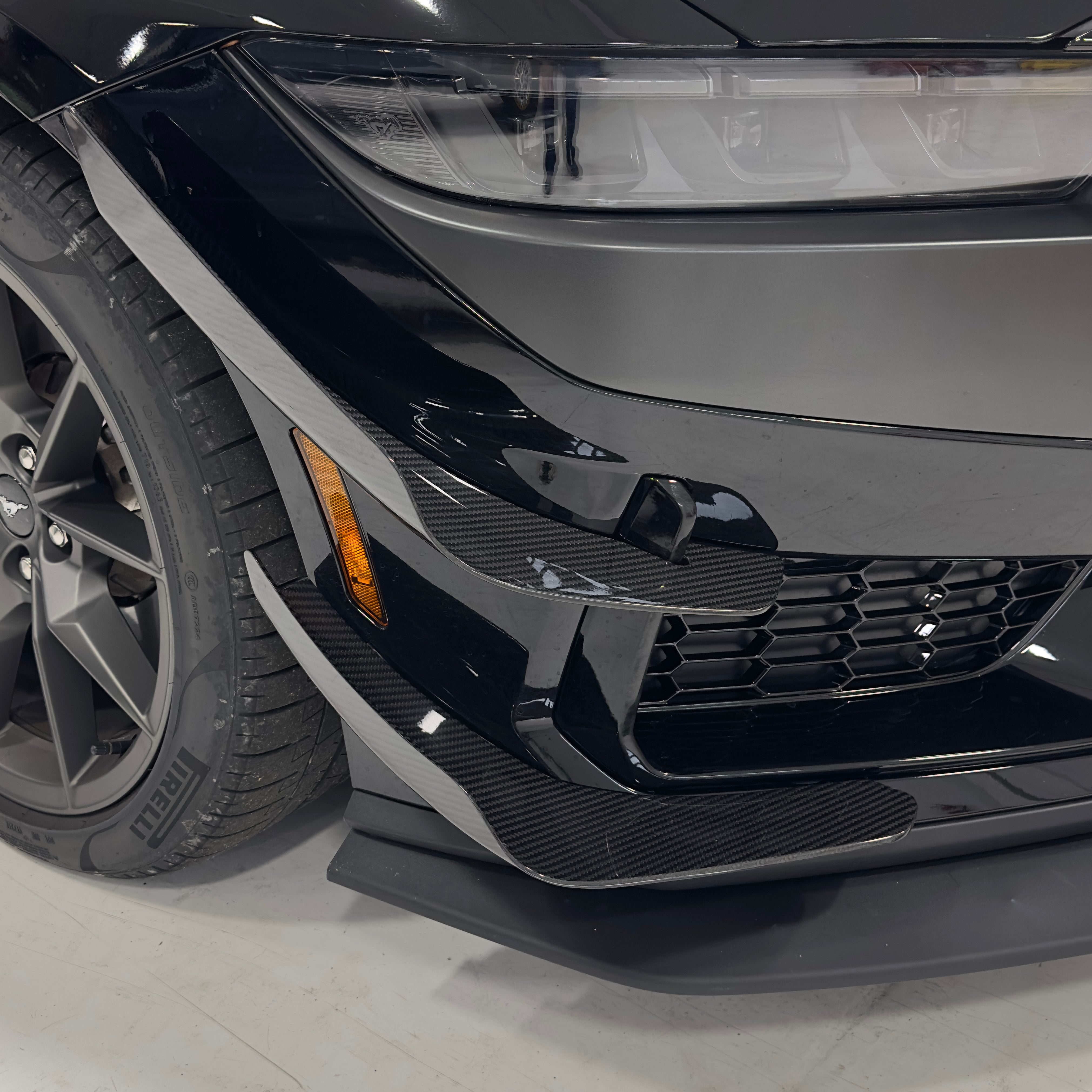 Jetcruise Rear Bumper Canards/Splitter For 2021-2024 Ford Mustang Mach-E GT (Gloss Black)
